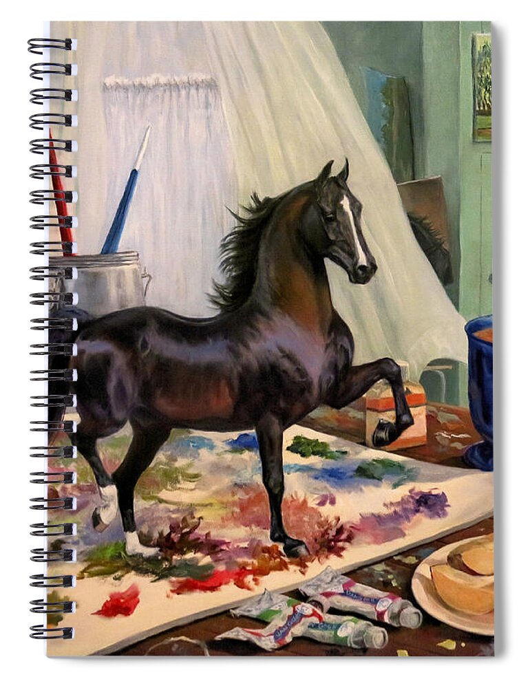 Morgan Horse Spiral Notebook featuring the painting Work In Progress Seven by Jeanne Newton Schoborg