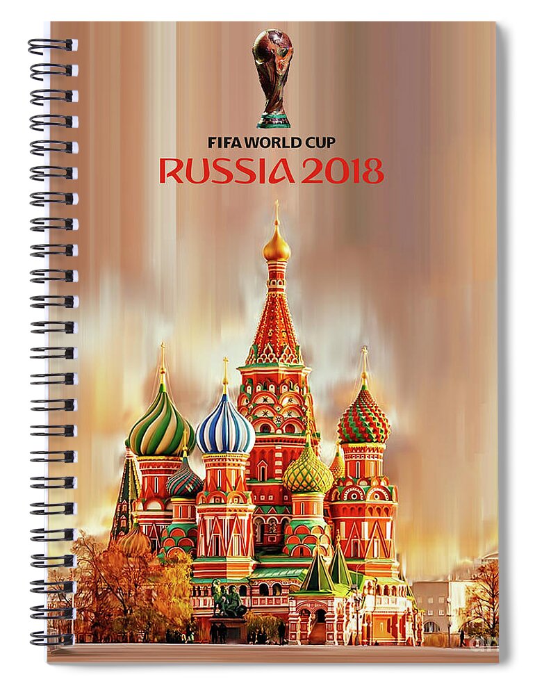  Spiral Notebook featuring the painting World Cup Russia 2018 by Gull G