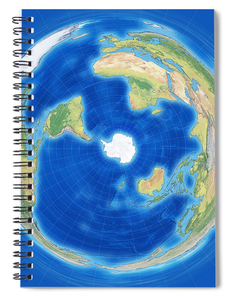 World Spiral Notebook featuring the photograph World Map - Penguin Projection by Frans Blok