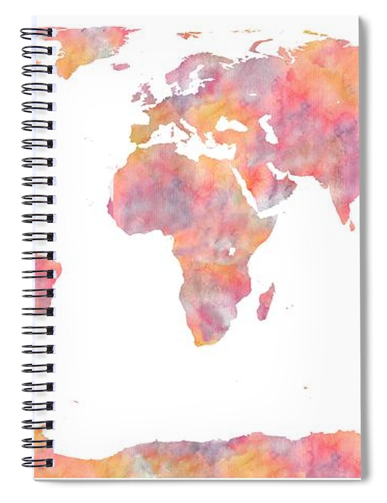 World Map Watercolor painting Spiral Notebook by Georgeta Blanaru - Fine  Art America