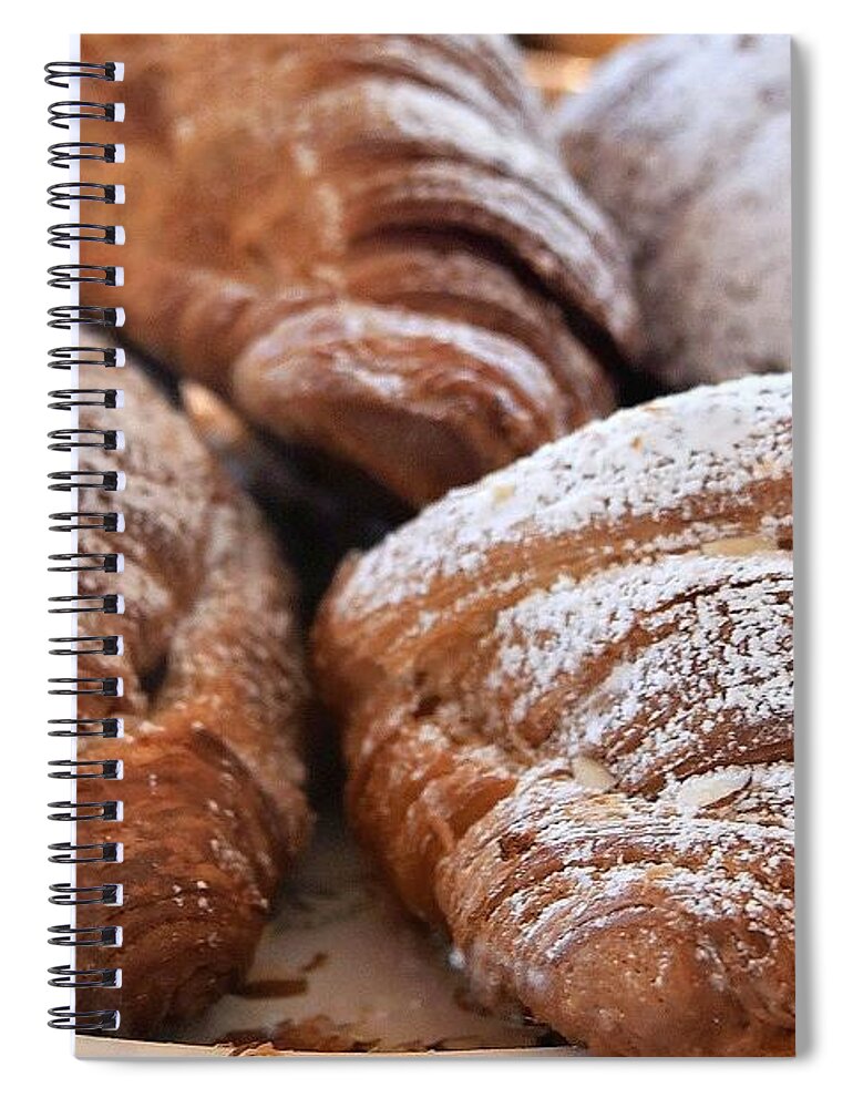 Croissants Spiral Notebook featuring the photograph World's Best Croissants by Kim Bemis