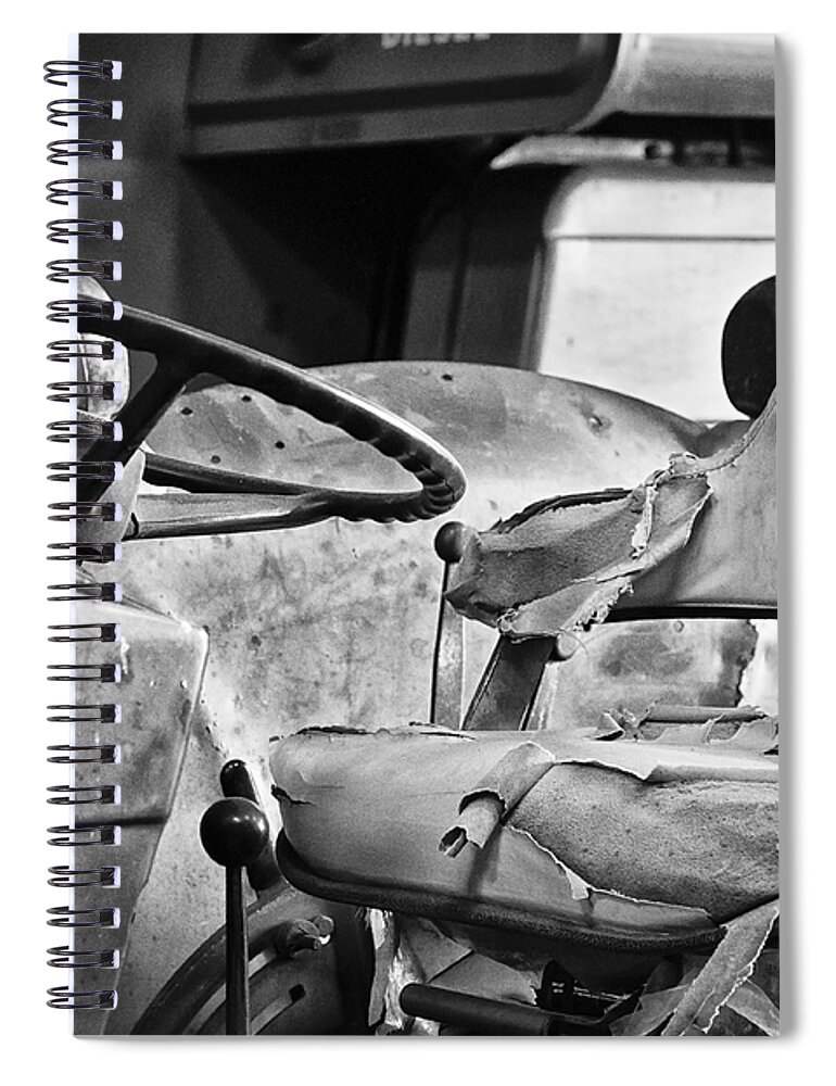 Agriculture Spiral Notebook featuring the photograph Worn and Torn BW by Christi Kraft