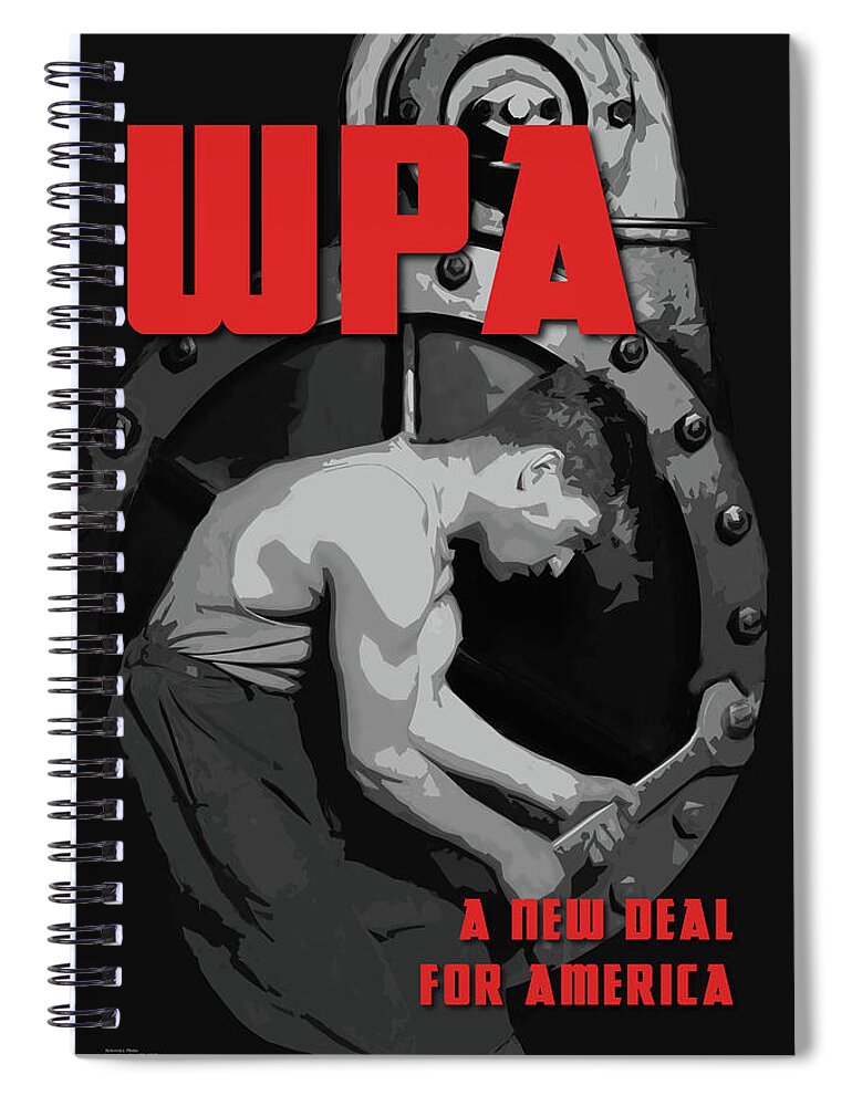 Poster Spiral Notebook featuring the digital art A New Deal for America by Chuck Mountain