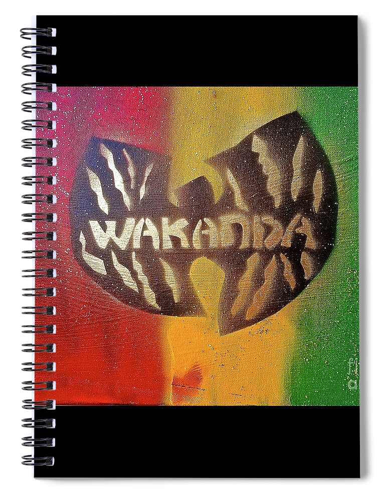 Comic Book Art Spiral Notebook featuring the painting Wu Kanda by Tony B Conscious