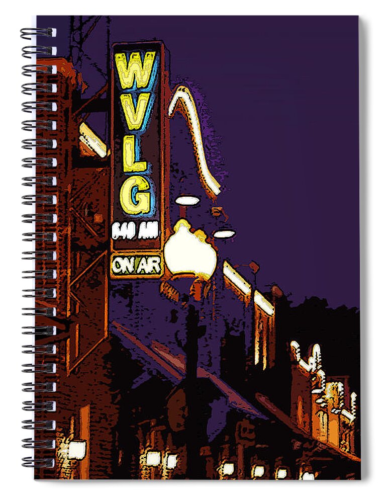 Architecture Spiral Notebook featuring the photograph WVLG On Air by James Rentz