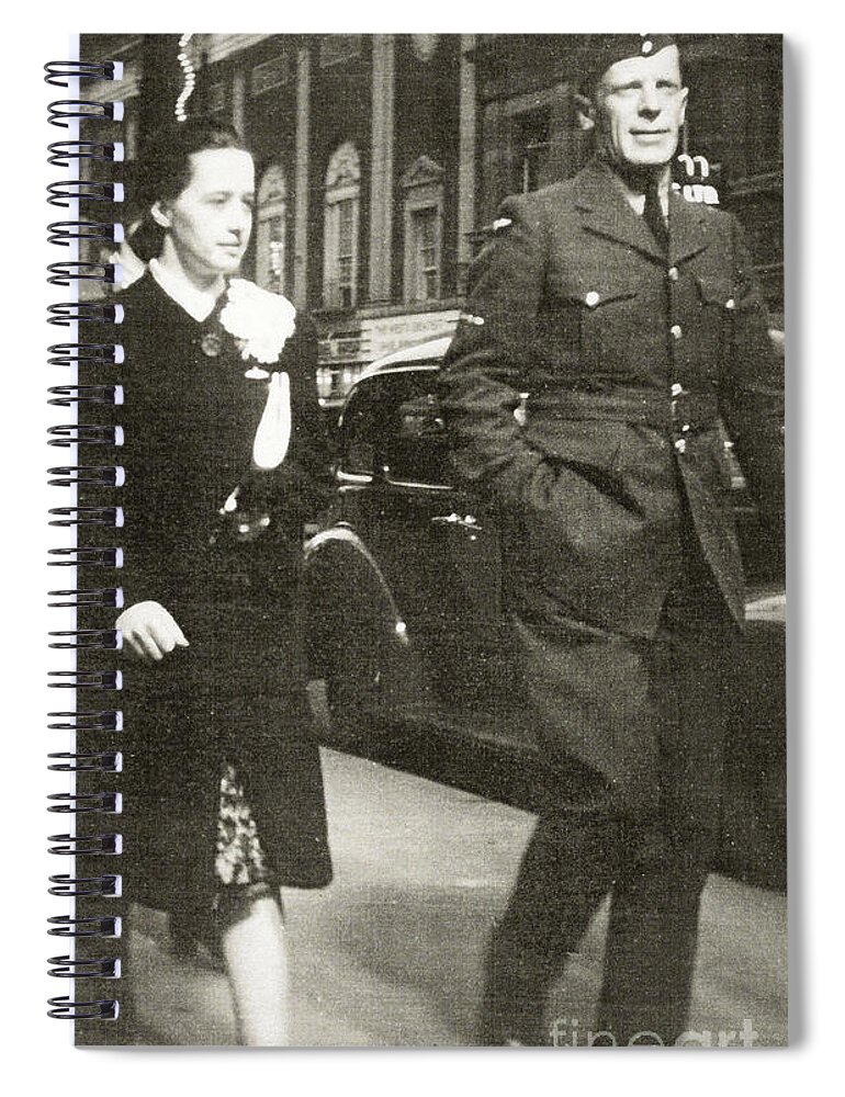 Portrait Spiral Notebook featuring the photograph WWII Getting Paperwork Done by Donna L Munro