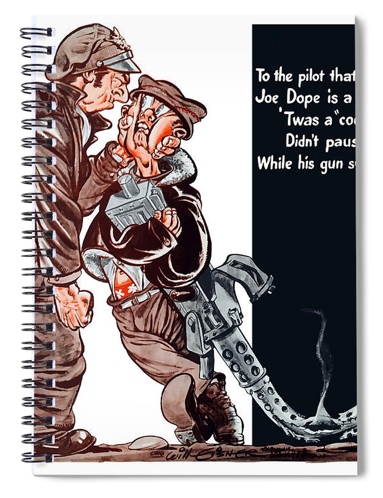 WWII Joe Dope Cartoon Spiral Notebook by War Is Hell Store - Pixels