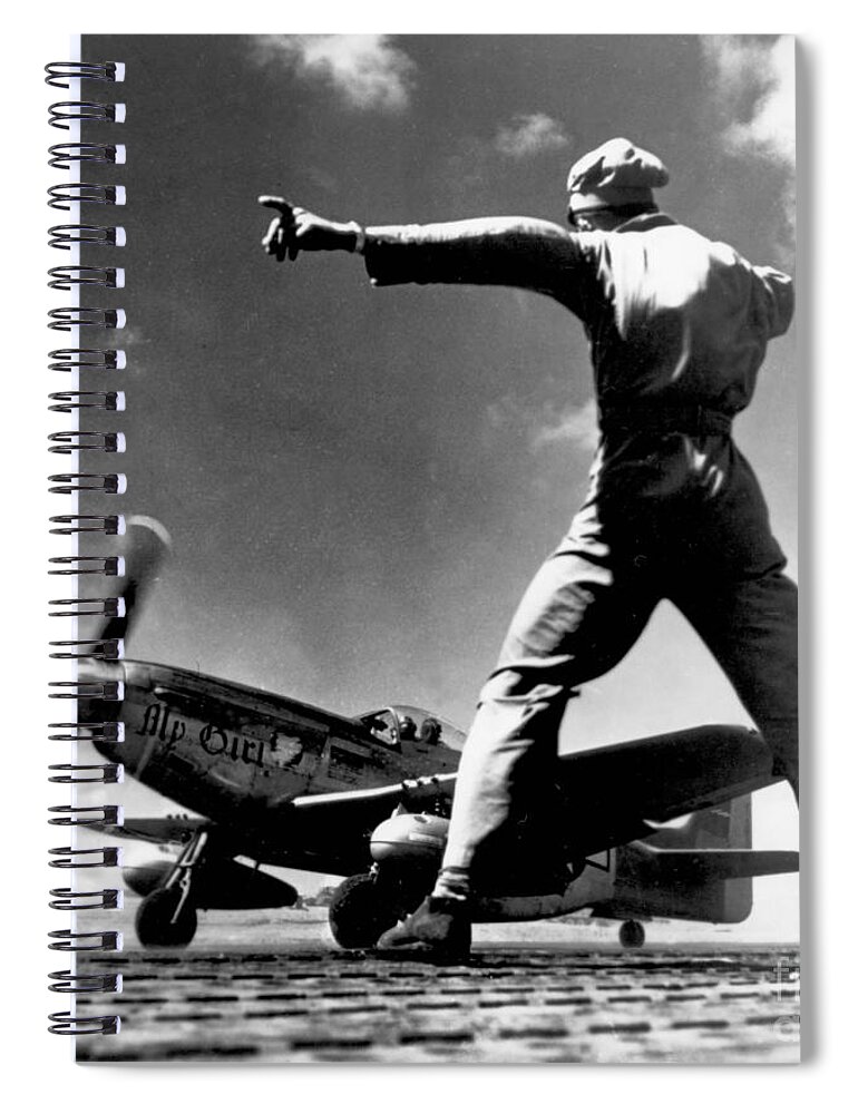 Aviation Spiral Notebook featuring the photograph Wwii, North American P-51 Mustang, 1940s by Science Source