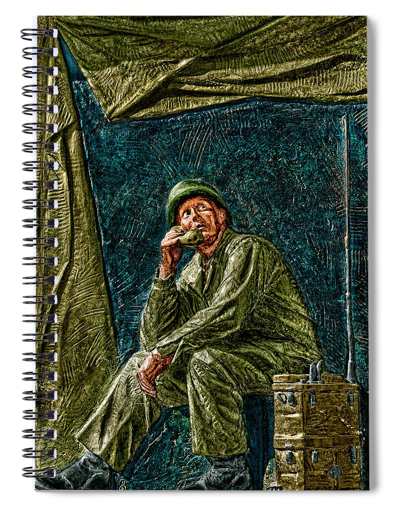 National Wwii Memorial Spiral Notebook featuring the photograph WWII Radioman by Christopher Holmes