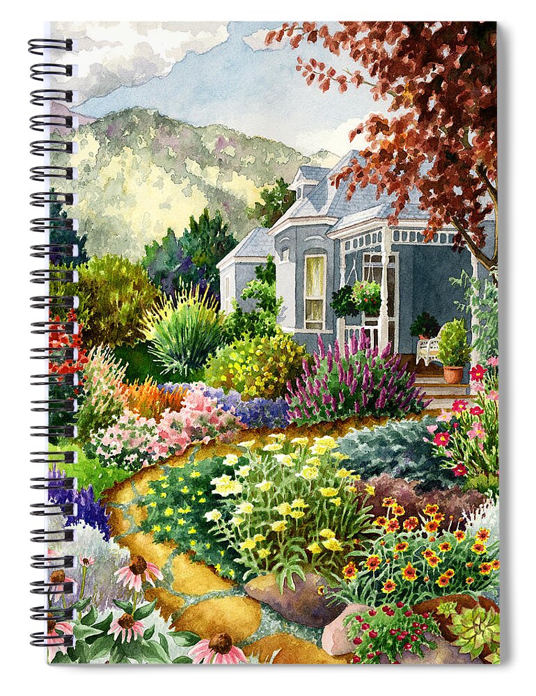 Colorado Garden Painting Spiral Notebook featuring the painting Xeriscape Garden by Anne Gifford