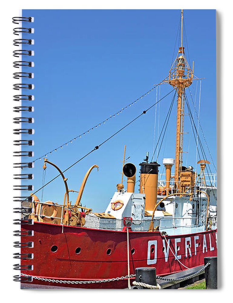 Lightship Overfalls Spiral Notebook featuring the photograph Lightship Overfalls Lewes Delaware by Brendan Reals