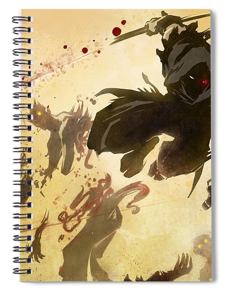 Yaiba Ninja Gaiden Z Spiral Notebook featuring the digital art Yaiba Ninja Gaiden Z by Maye Loeser
