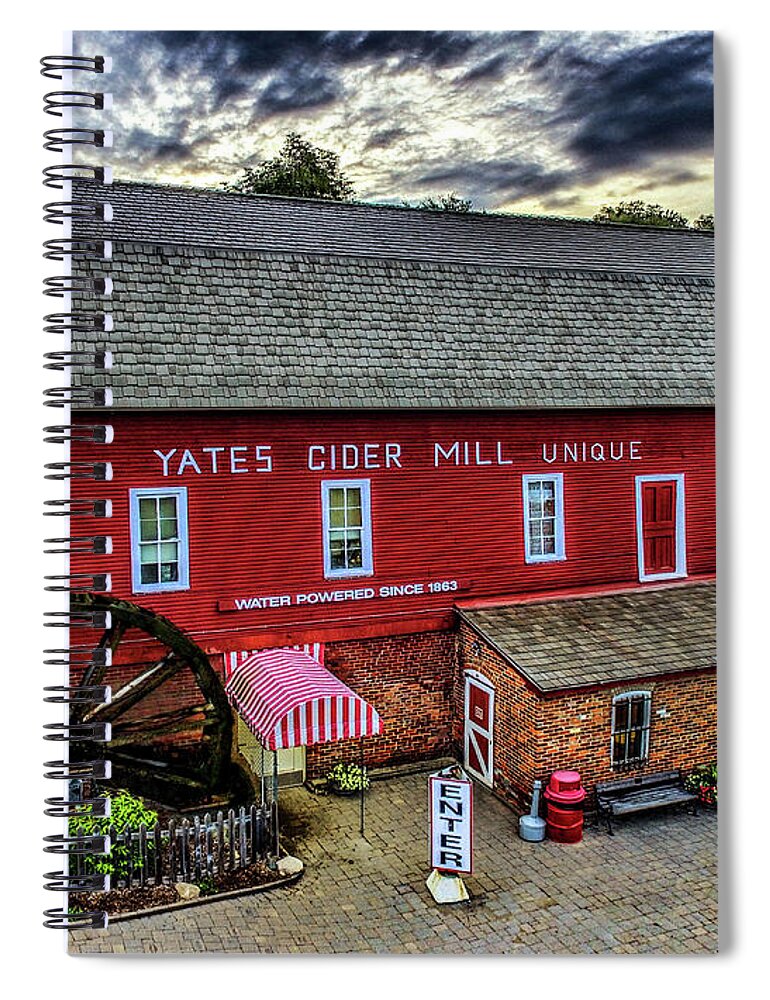 Rochester Spiral Notebook featuring the digital art Yates Cider Mill DJI_0072 by Michael Thomas