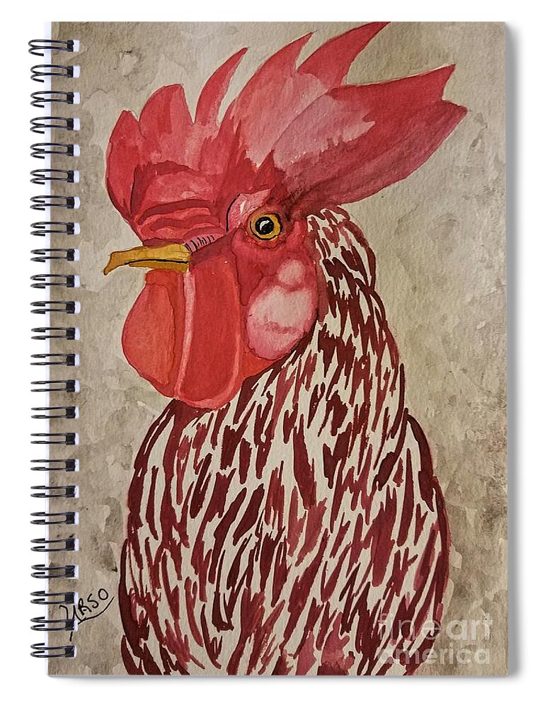 Year Of The Rooster 2017 Spiral Notebook featuring the painting Year of the Rooster 2017 by Maria Urso