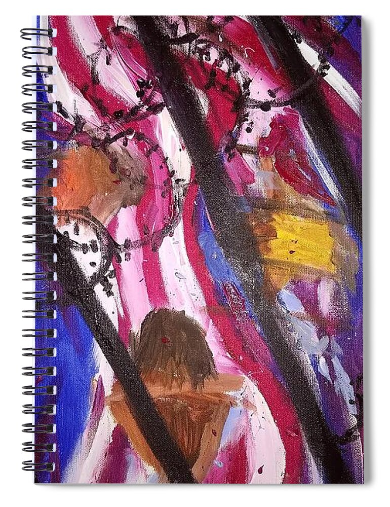 Abstract Spiral Notebook featuring the painting Yearning to be Free by Kevin Daly