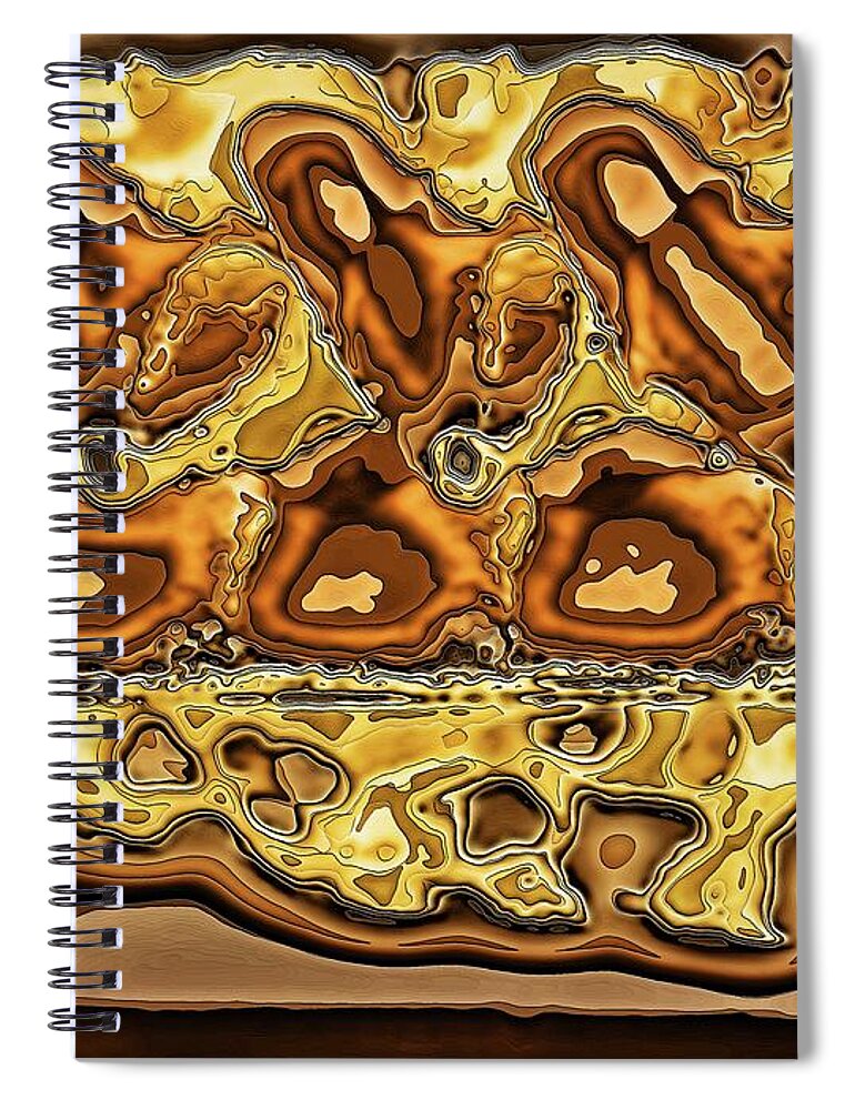 Abstract Spiral Notebook featuring the digital art Yellow Carton by Ronald Bissett