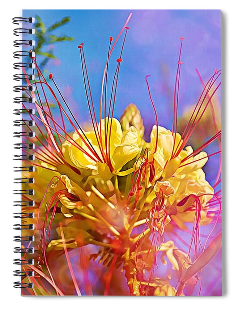 Yellow Spiral Notebook featuring the photograph Yellow flowers by Tatiana Travelways