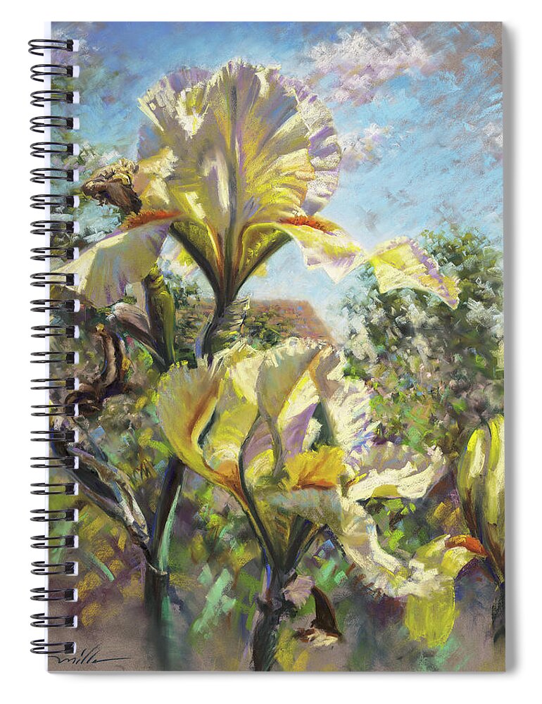 Mark Mille Spiral Notebook featuring the pastel Yellow Iris by Mark Mille