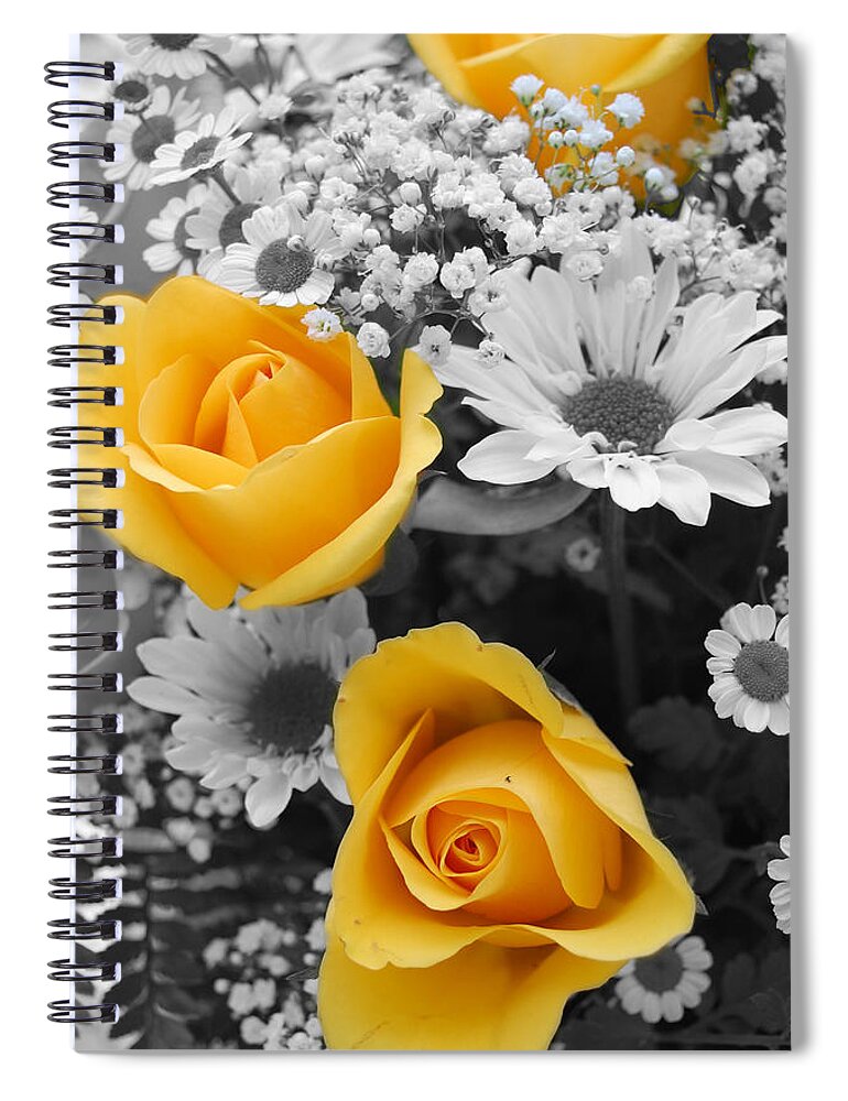 Rose Spiral Notebook featuring the photograph Yellow Roses by Amy Fose