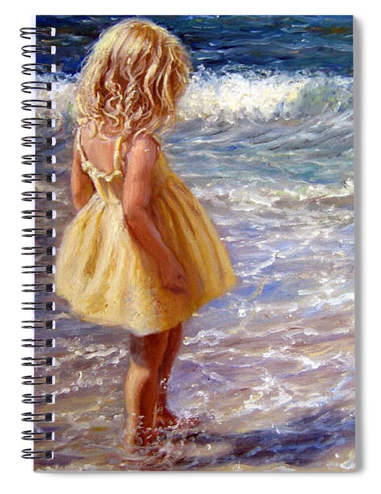 Yellow Dress Spiral Notebook featuring the painting Yellow Sundress by Marie Witte