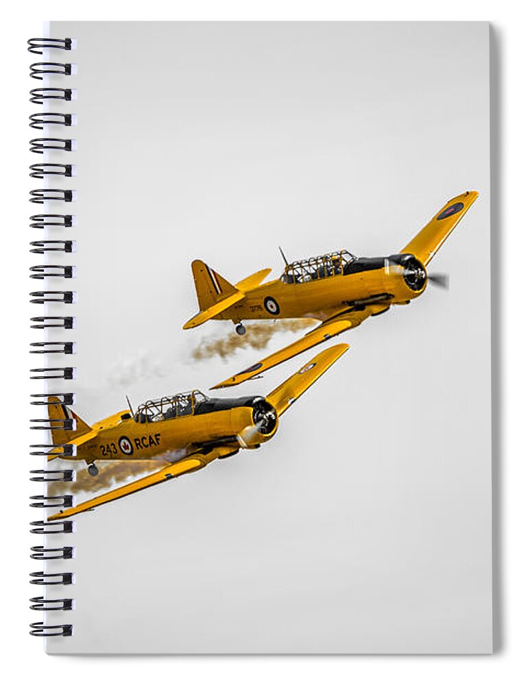 Airport Spiral Notebook featuring the photograph Yellow Thunder Harvard Team by Bill Cubitt