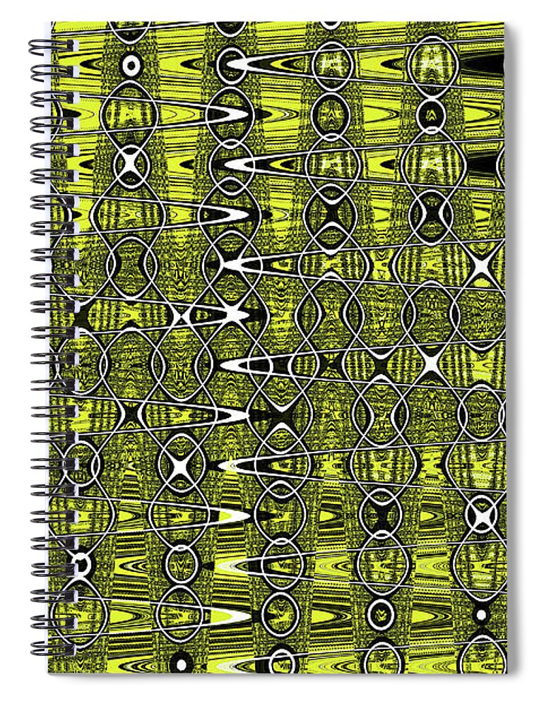 Yellow Wave Abstract #5 Spiral Notebook featuring the digital art Yellow Wave Abstract #5 by Tom Janca