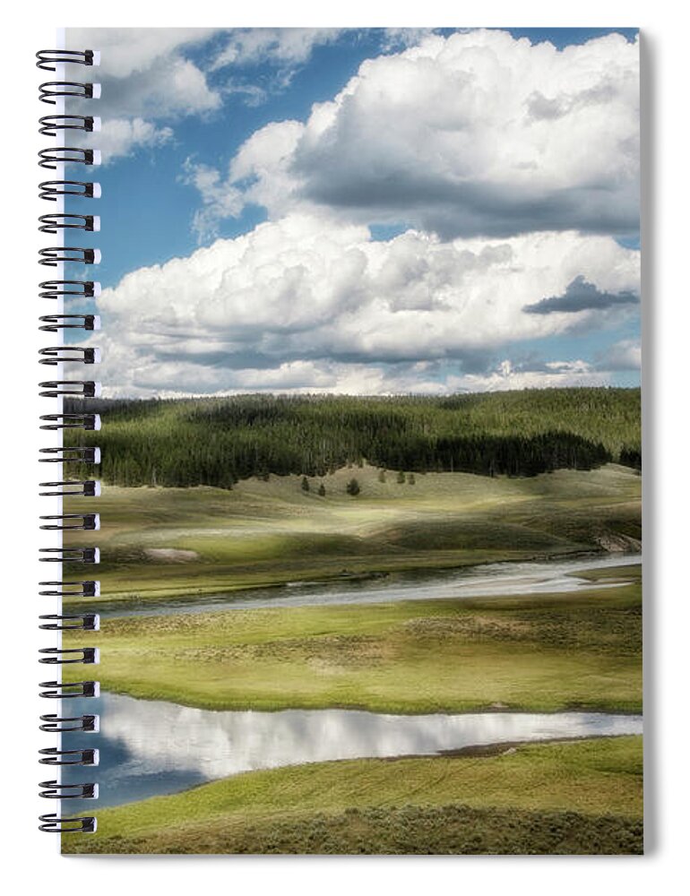 Yellowstone Spiral Notebook featuring the photograph Yellowstone Hayden Valley National Park Wall Decor by Gigi Ebert