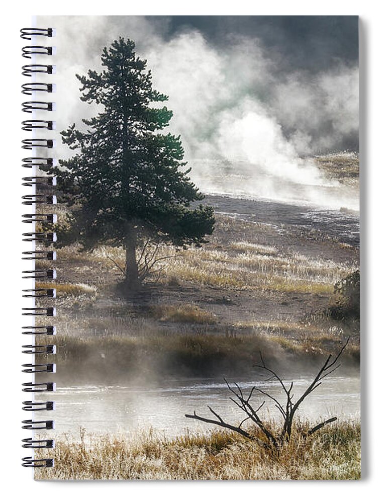 Yellowstone Spiral Notebook featuring the photograph Yellowstone Mood - 9 Color Edition by Alex Mironyuk