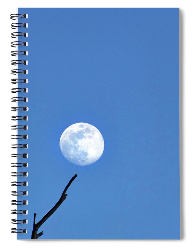Moon Spiral Notebook featuring the photograph Yellowstone Moon by JustJeffAz Photography