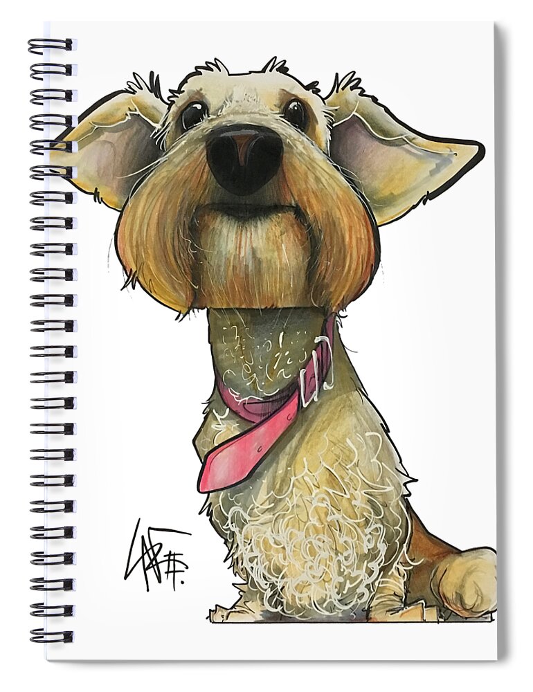 Pet Portrait Spiral Notebook featuring the drawing Yenny 3537 by John LaFree