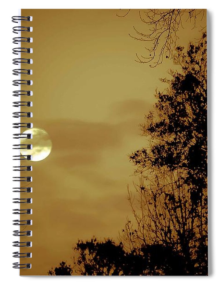 Moon Spiral Notebook featuring the photograph Yesteryears Moon by DigiArt Diaries by Vicky B Fuller
