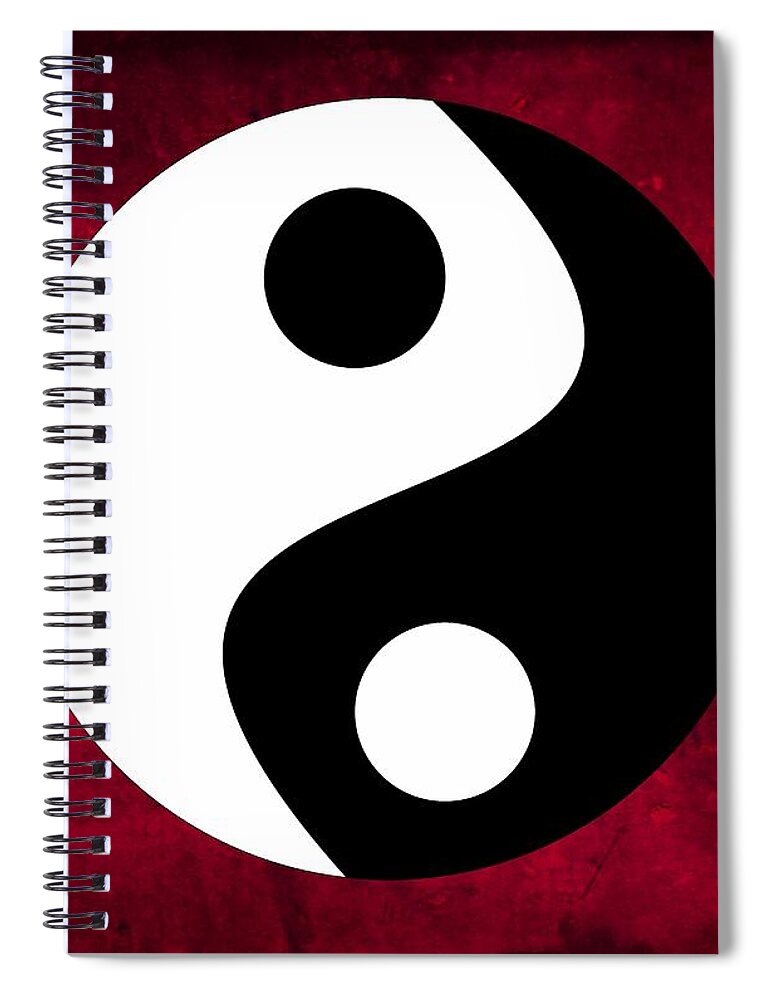 Yin Yang Spiral Notebook featuring the digital art Yin and Yang by Marianna Mills