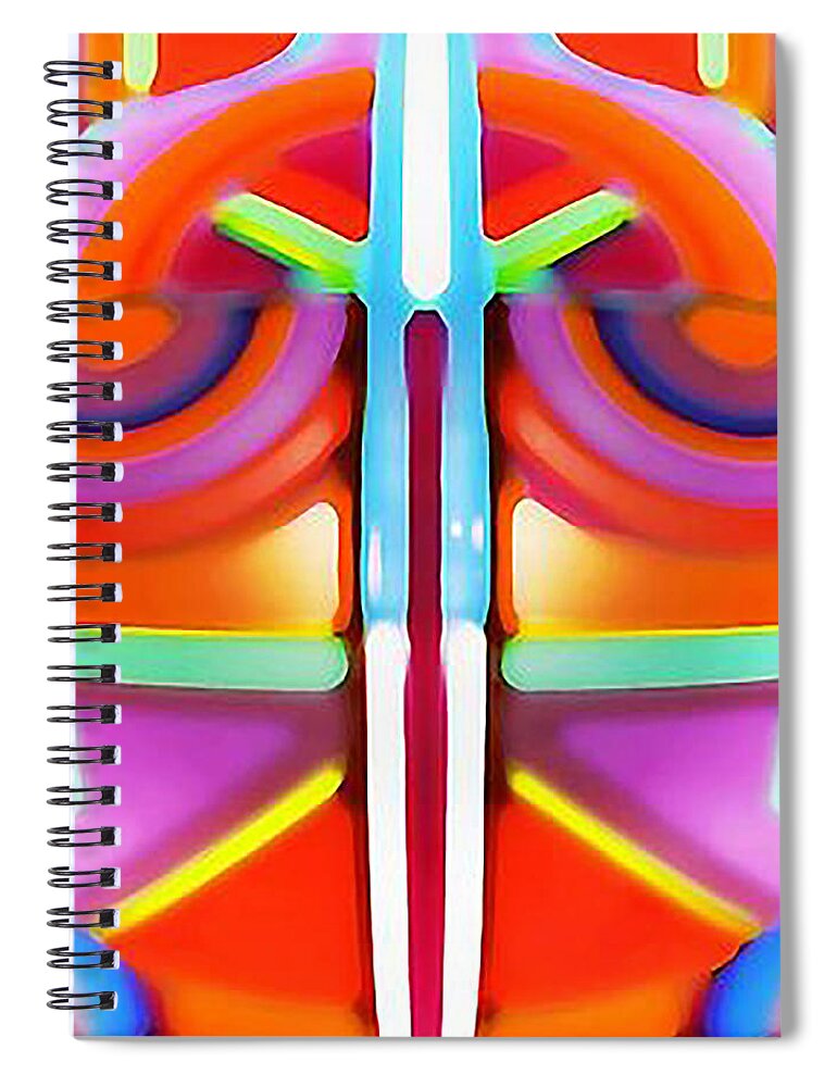 Pink Spiral Notebook featuring the digital art Yoda by Gabby Tary