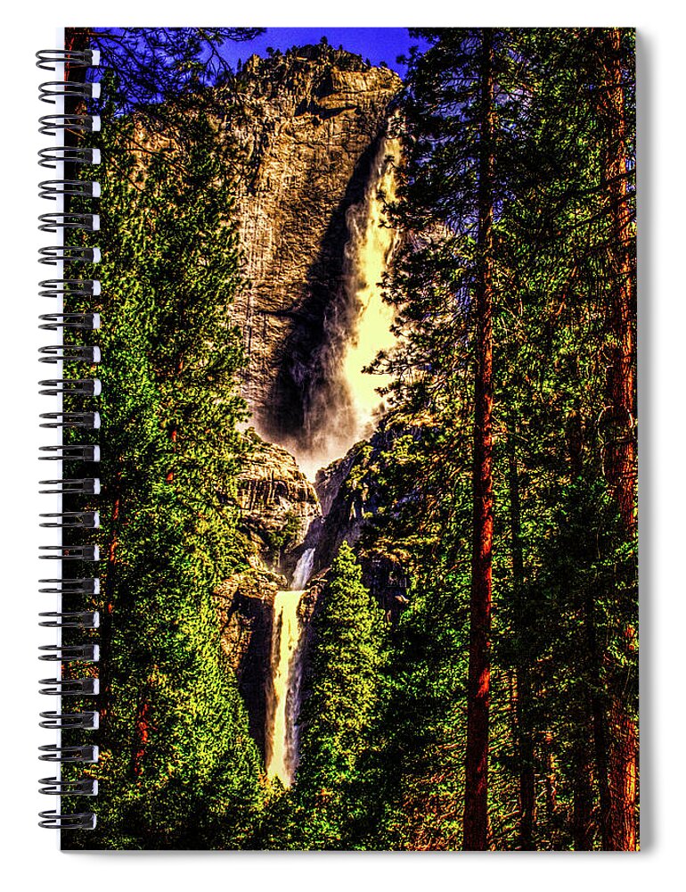 California Spiral Notebook featuring the photograph Yosemite Falls Framed by Ponderosa Pines by Roger Passman