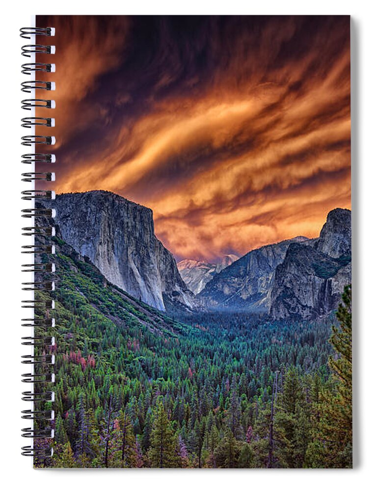 Sunset Spiral Notebook featuring the photograph Yosemite Fire by Rick Berk