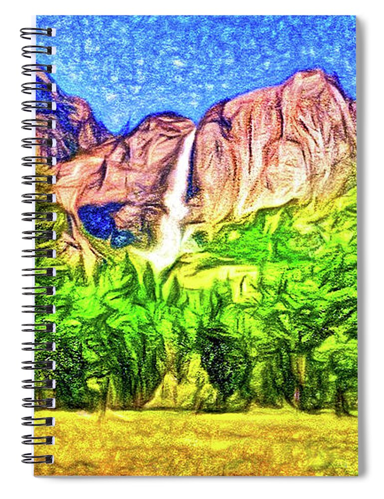 Yosemite National Park Spiral Notebook featuring the painting Yosemite National Park by Joan Reese