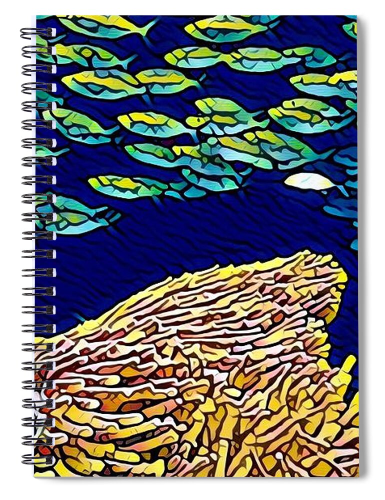 Coral Reef Spiral Notebook featuring the digital art You Be You by Denise Railey