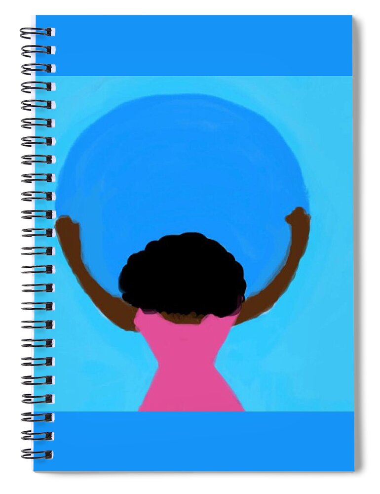 Moon Spiral Notebook featuring the digital art You Can Carry the Moon 103 by Joan Ellen Gandy