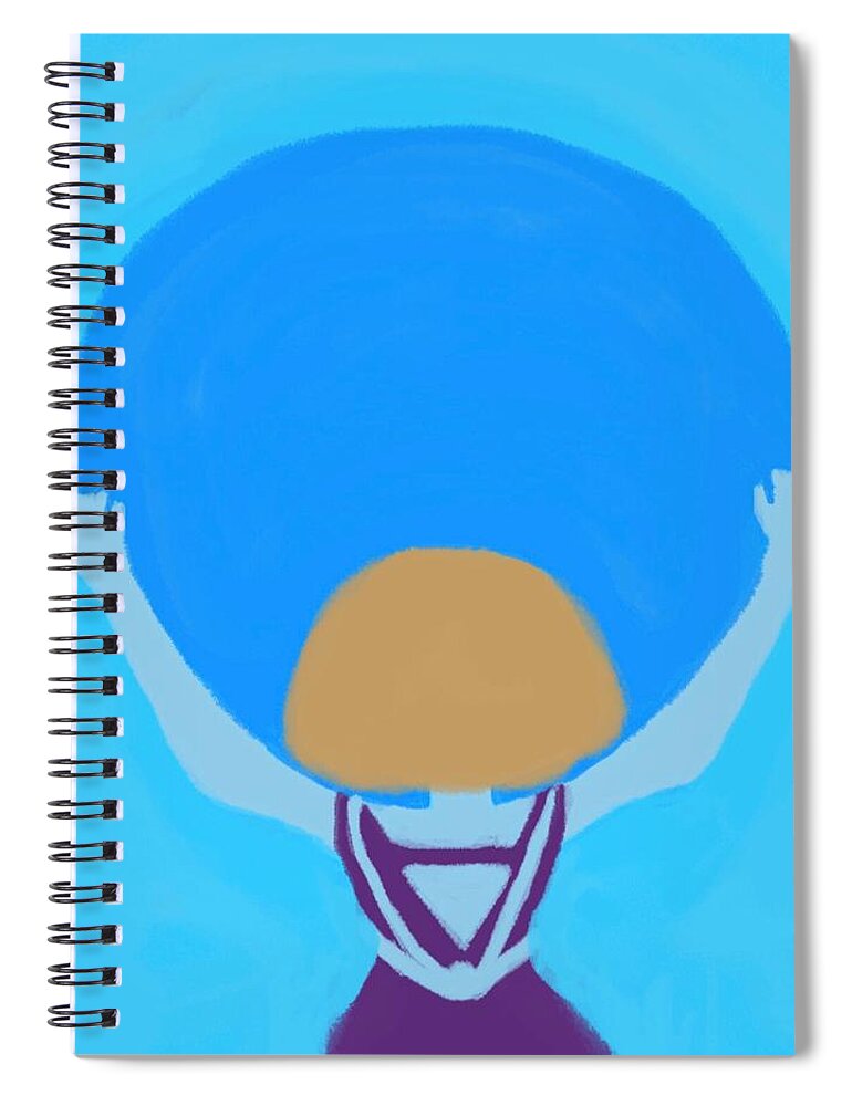 Moon Spiral Notebook featuring the digital art You Can Carry the Moon by Joan Ellen Gandy