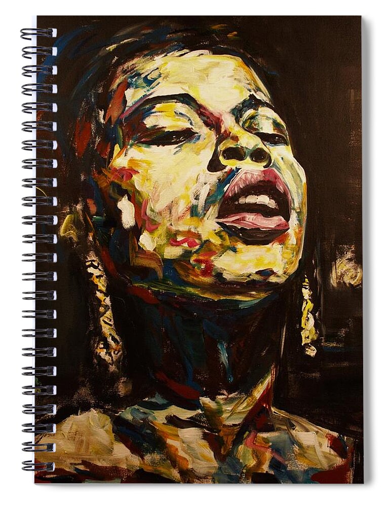 Singer Spiral Notebook featuring the painting You Go To my Head by Christel Roelandt