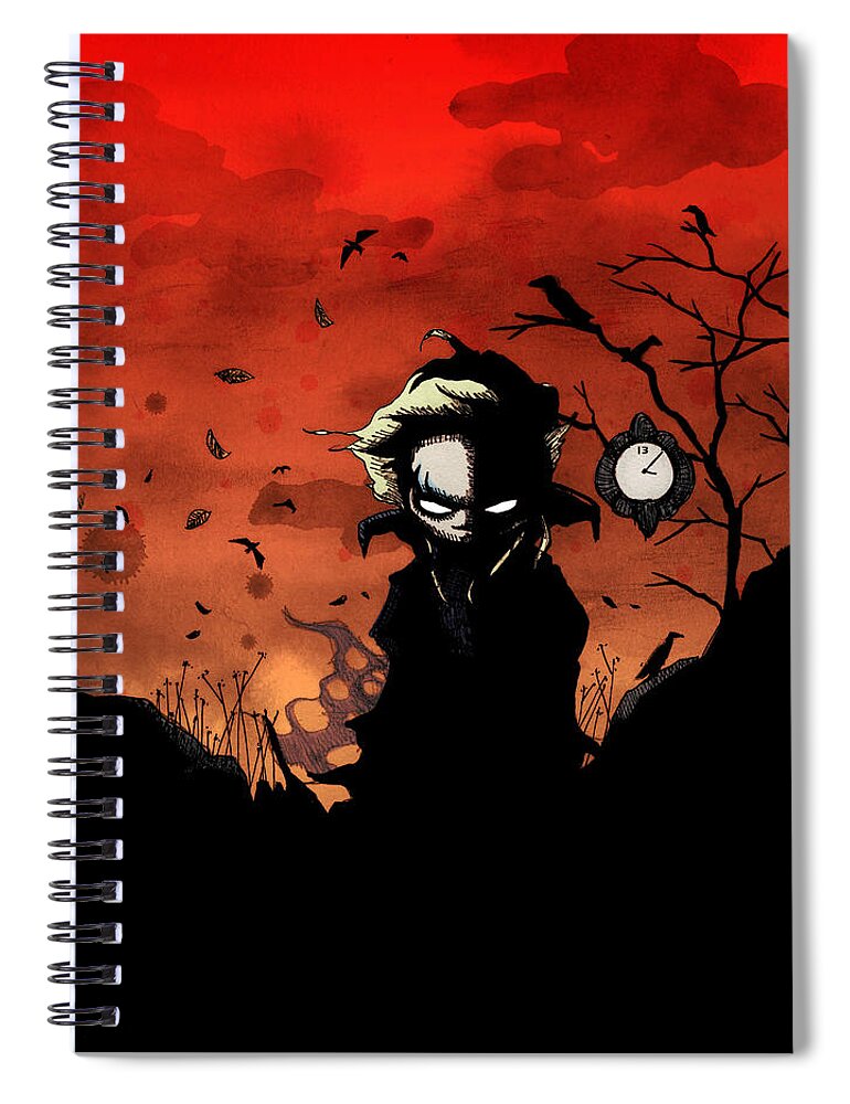 Labyrinth Spiral Notebook featuring the drawing You Have Thirteen Hours by Ludwig Van Bacon