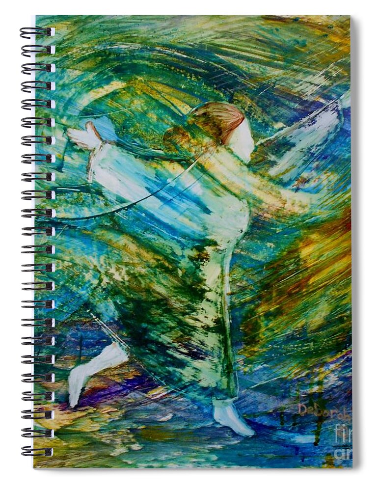 Colorful Art Spiral Notebook featuring the painting You Make Me Brave by Deborah Nell