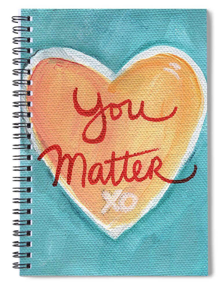 Heart Spiral Notebook featuring the painting You Matter Love by Linda Woods