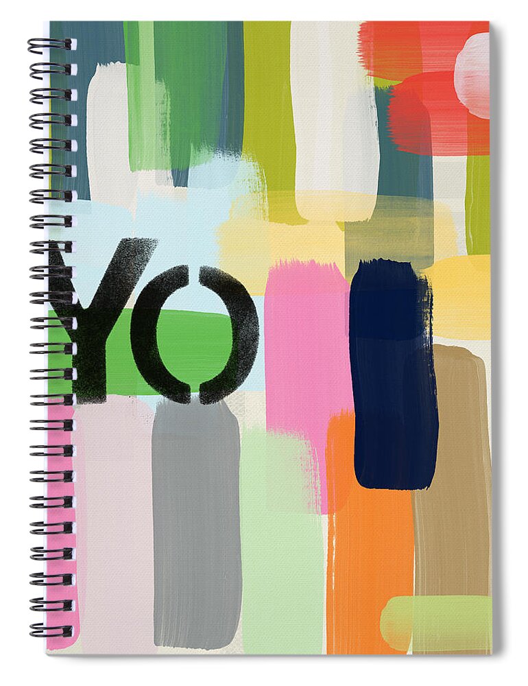 Abstract Spiral Notebook featuring the painting You Only- Art by Linda Woods by Linda Woods