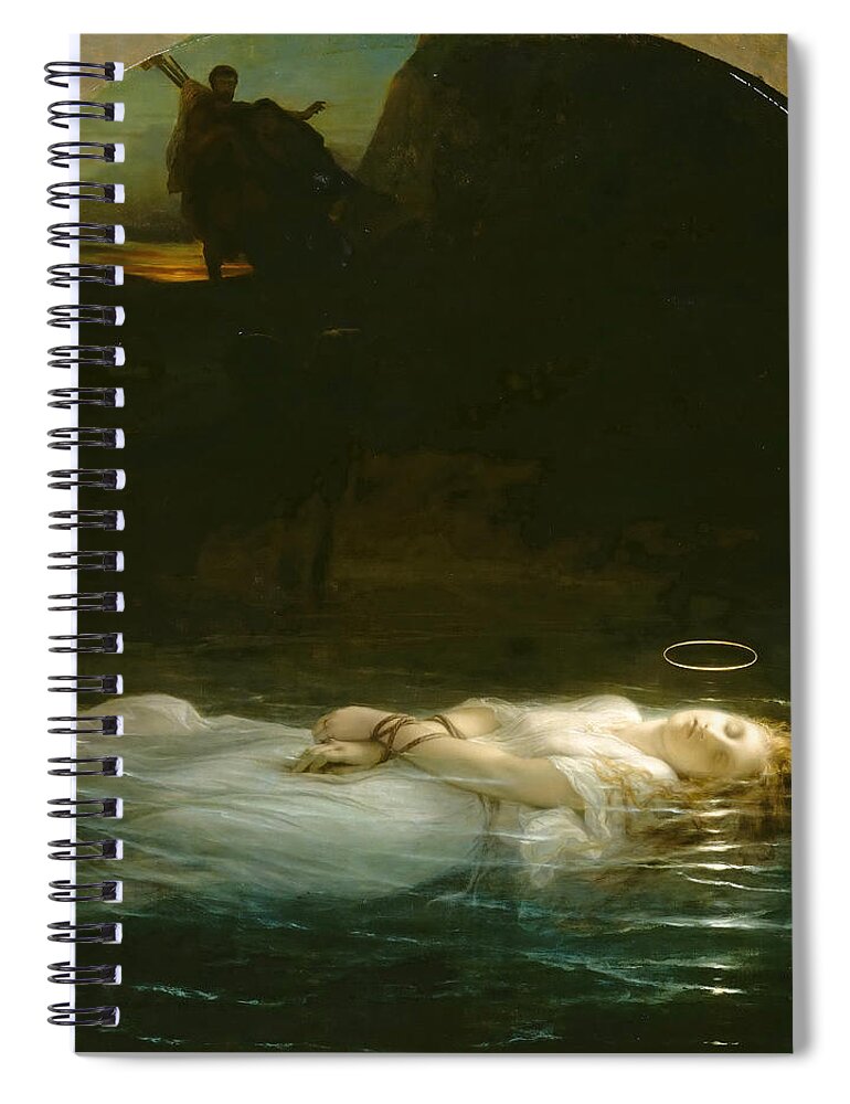 Paul Delaroche Spiral Notebook featuring the painting Young Christian Martyr by Paul Delaroche