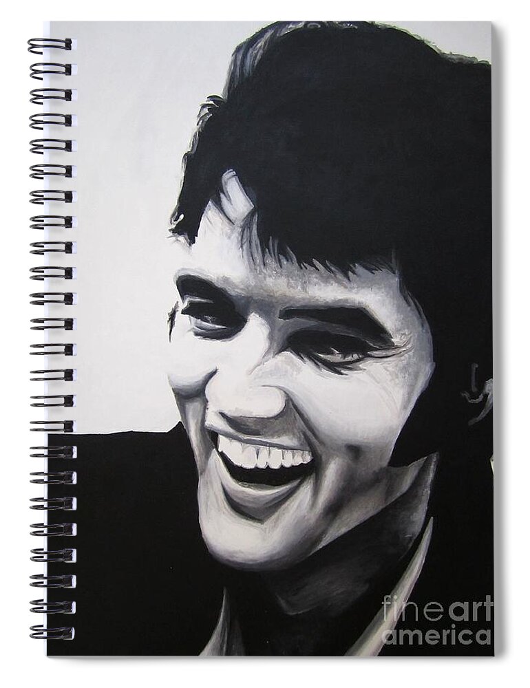Elvis Presley Paintings Spiral Notebook featuring the painting Young Elvis by Ashley Lane