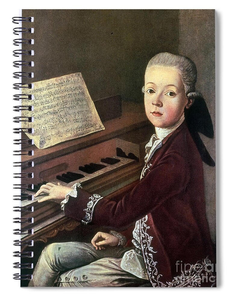 Fine Arts Spiral Notebook featuring the photograph Young Wolfgang Amadeus Mozart by Science Source