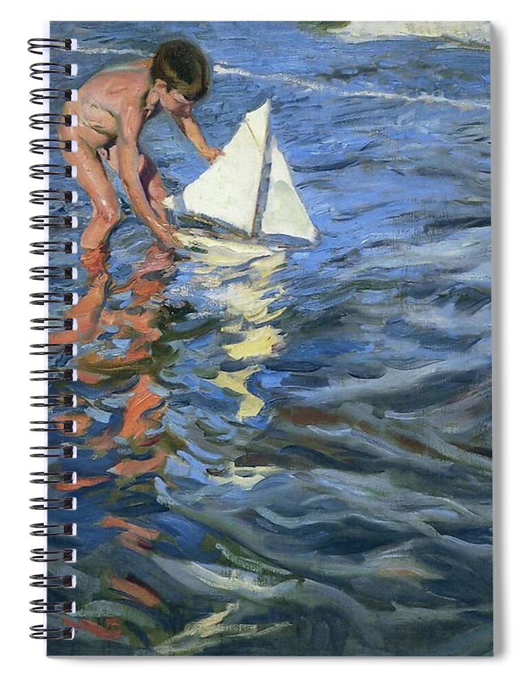 Joaquin Sorolla Spiral Notebook featuring the painting Young Yachtsman by Joaquin Sorolla