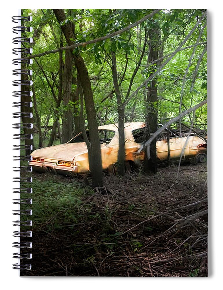Abandoned Spiral Notebook featuring the photograph Your automobile gonna fall apart by Micah Offman