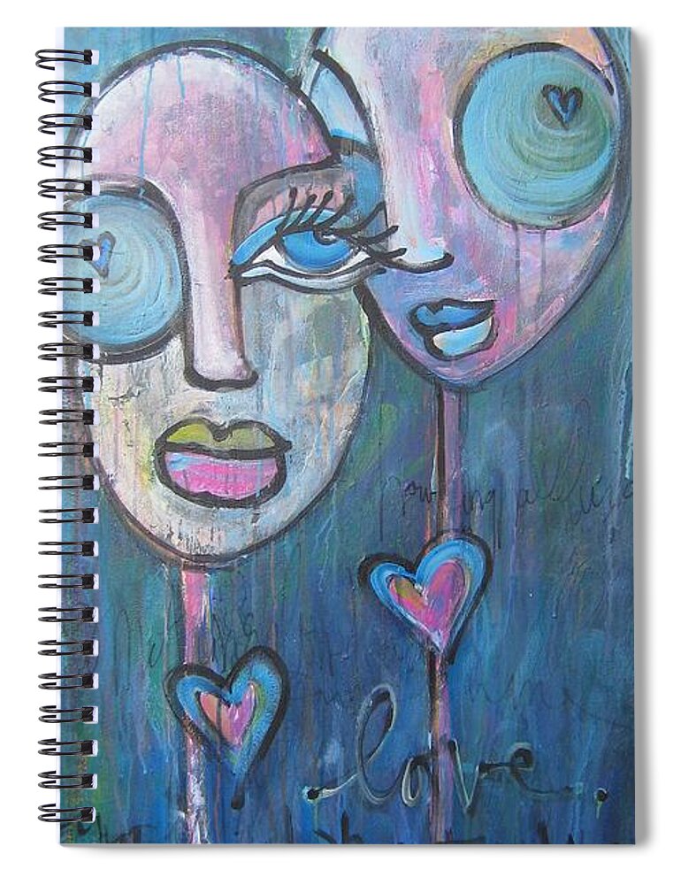 Blue Spiral Notebook featuring the painting Your Haunted Heart And Me by Laurie Maves ART